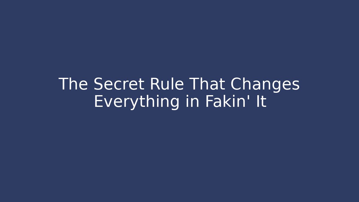 The Secret Rule That Changes Everything in Fakin' It - Critter Realm
