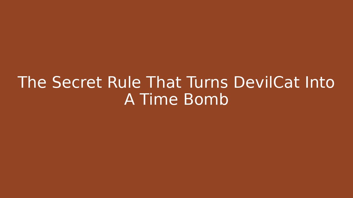 The Secret Rule That Turns DevilCat Into A Time Bomb - Critter Realm