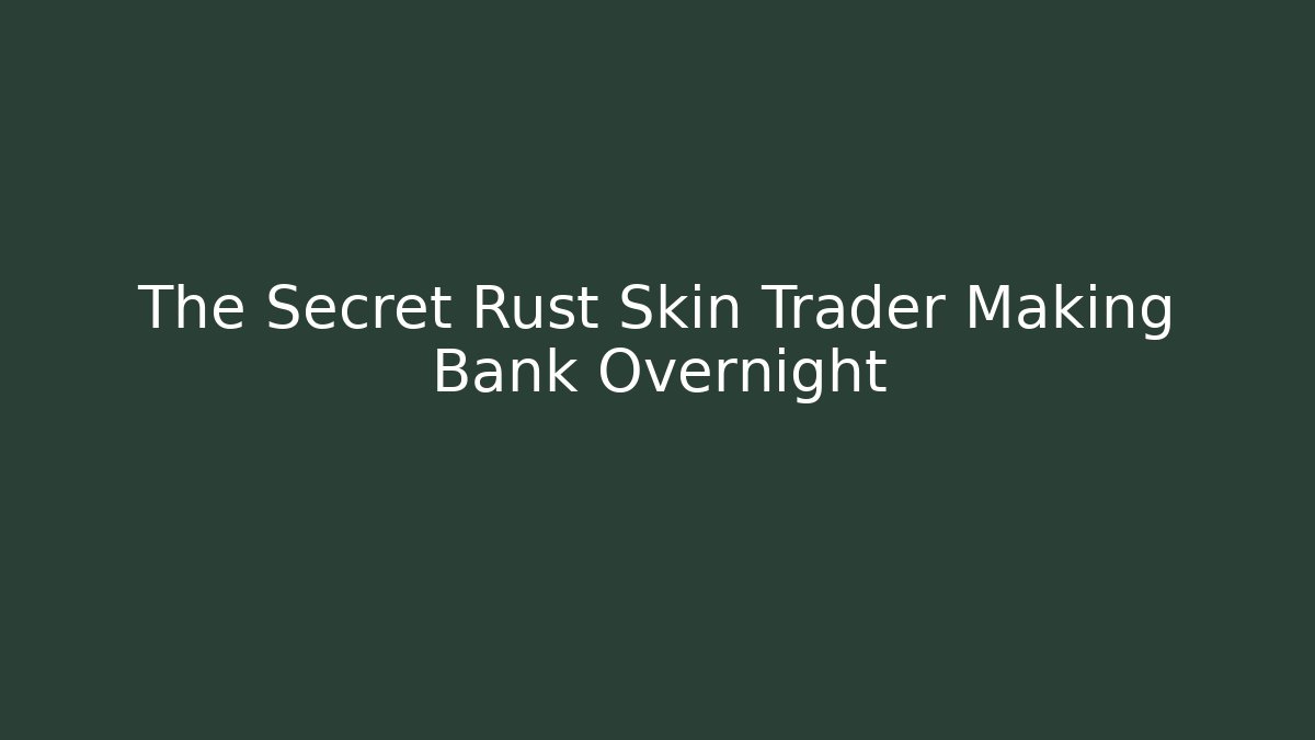 The Secret Rust Skin Trader Making Bank Overnight - Critter Realm