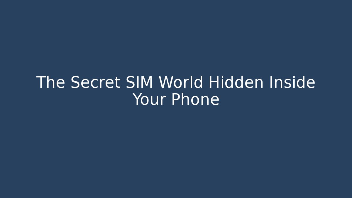 The Secret SIM World Hidden Inside Your Phone