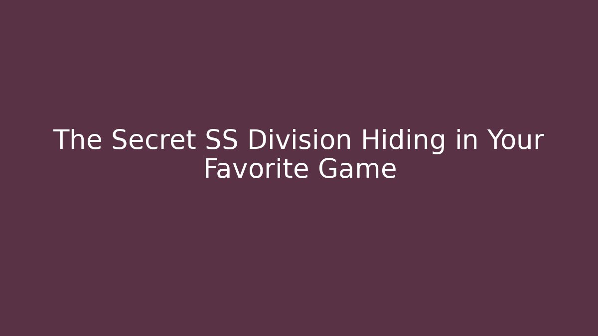 The Secret SS Division Hiding in Your Favorite Game - Critter Realm