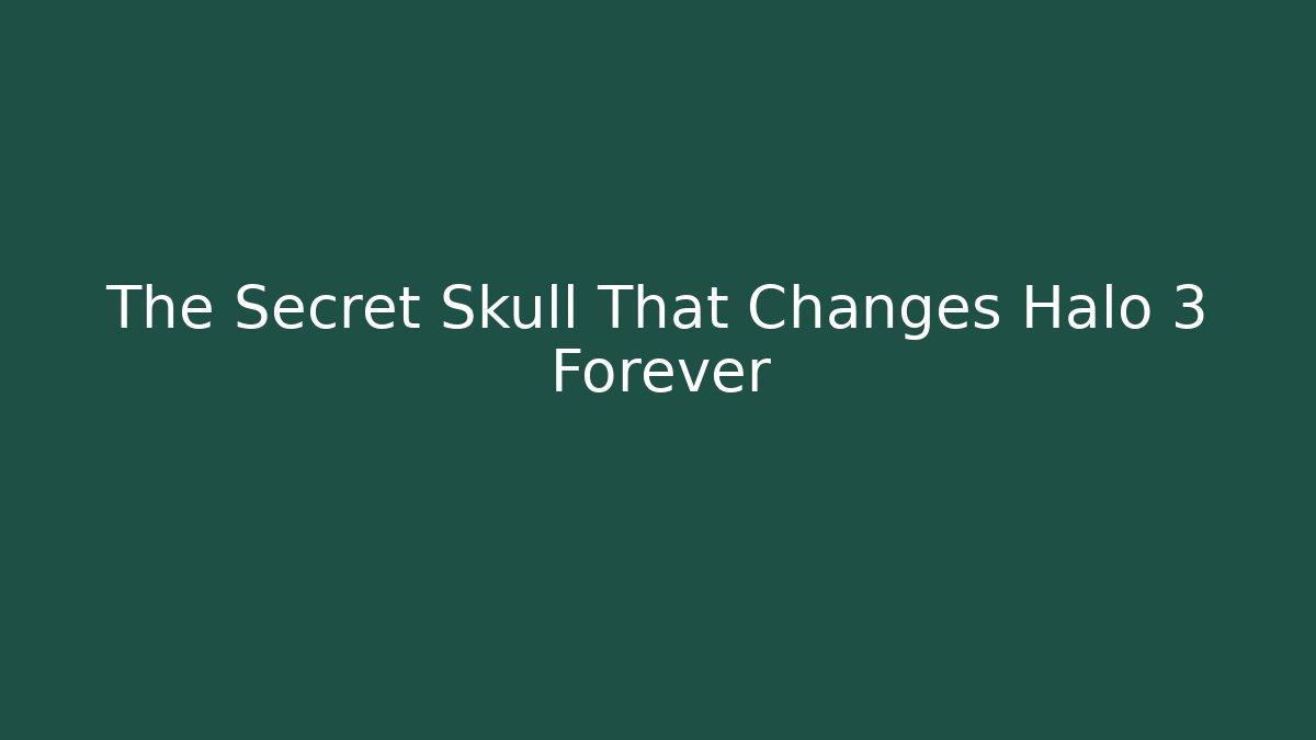 The Secret Skull That Changes Halo 3 Forever - Critter Realm