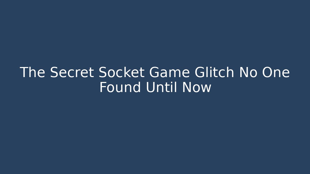 The Secret Socket Game Glitch No One Found Until Now