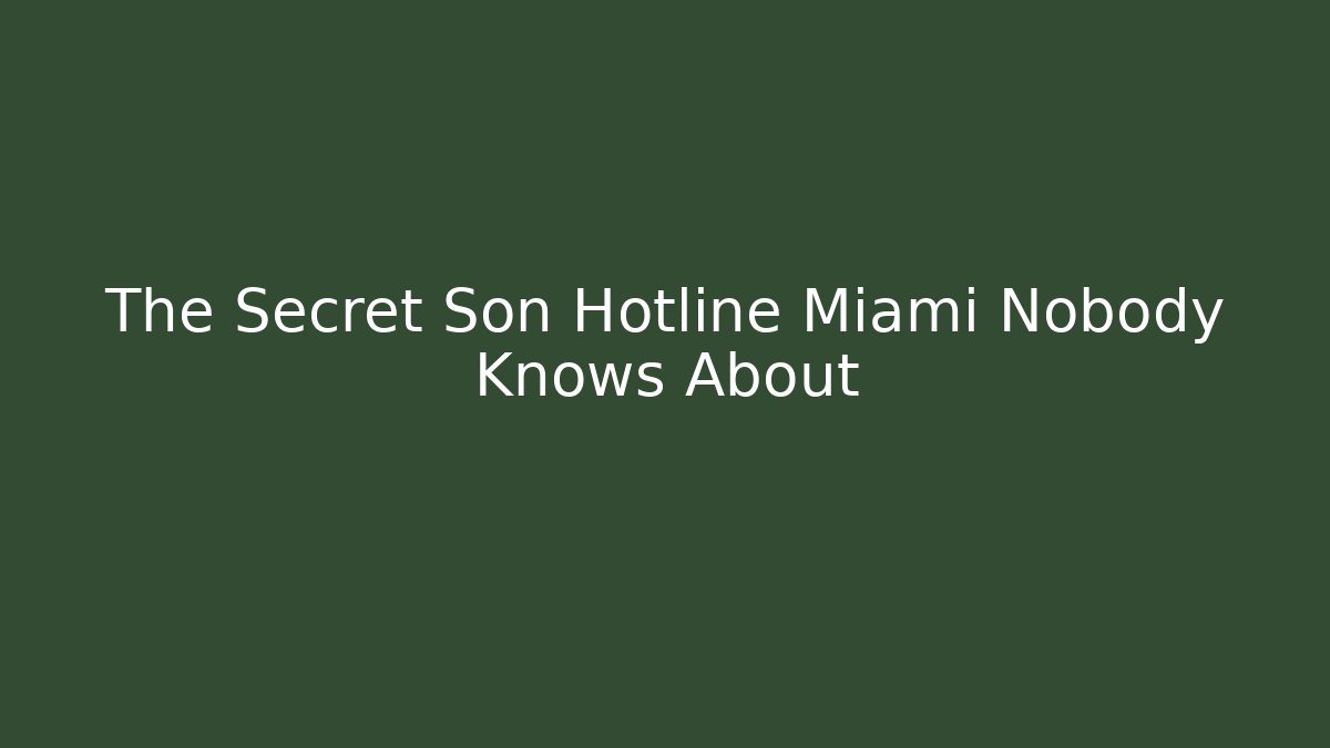 The Secret Son Hotline Miami Nobody Knows About