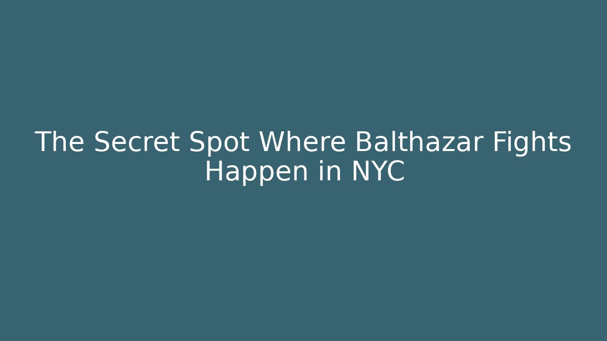 The Secret Spot Where Balthazar Fights Happen in NYC