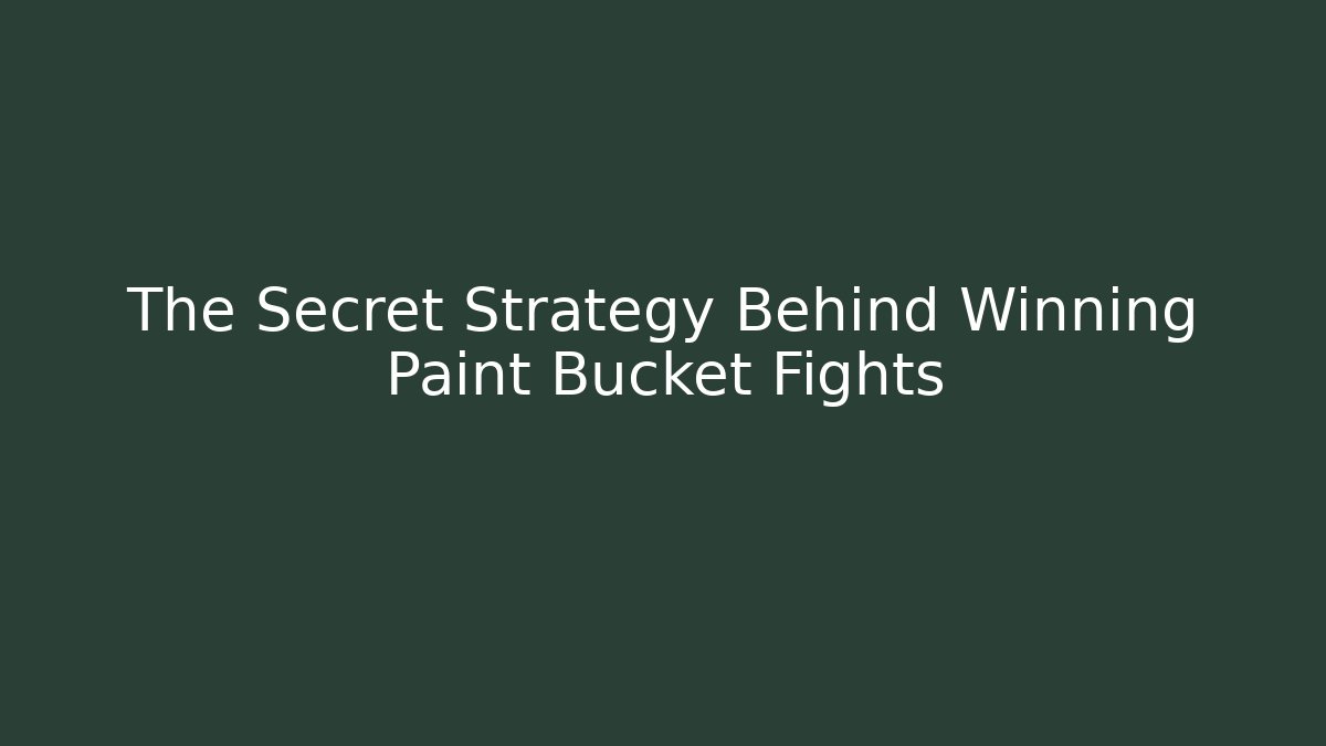 The Secret Strategy Behind Winning Paint Bucket Fights - Critter Realm