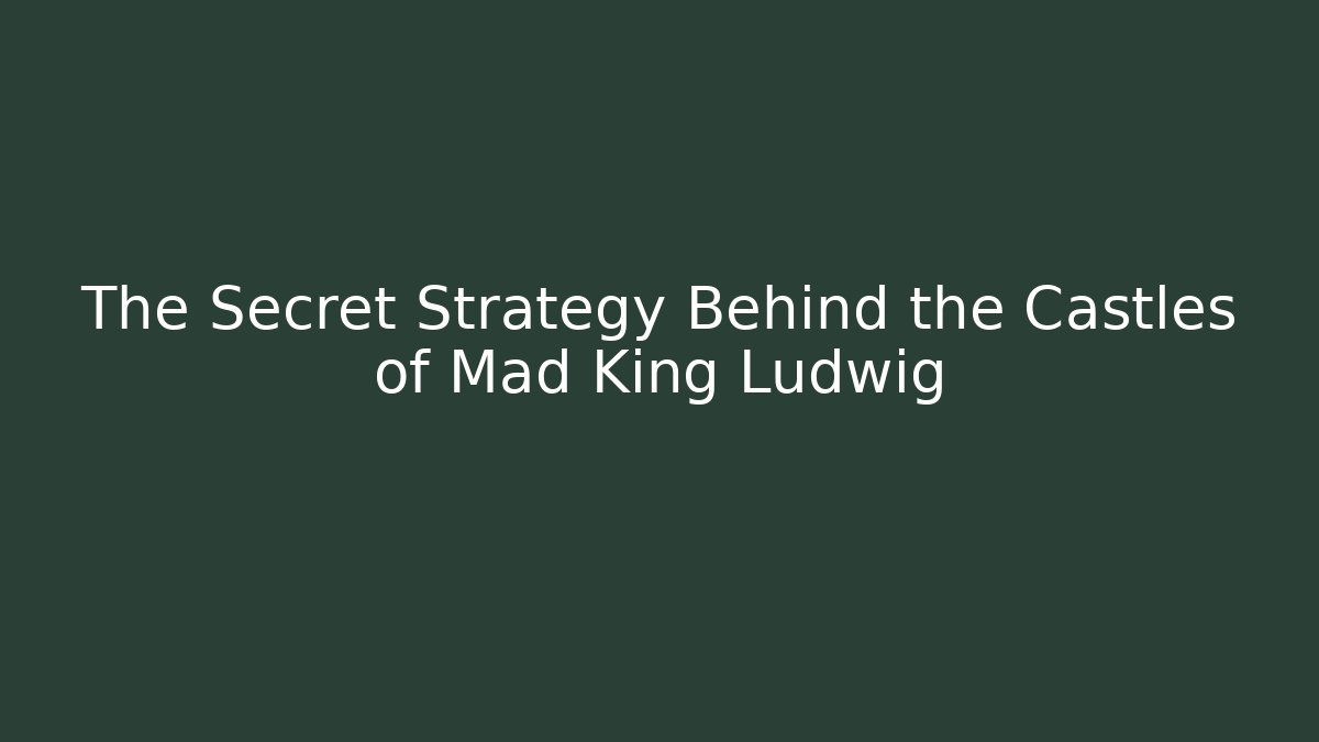 The Secret Strategy Behind the Castles of Mad King Ludwig