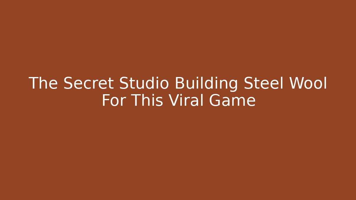 The Secret Studio Building Steel Wool For This Viral Game