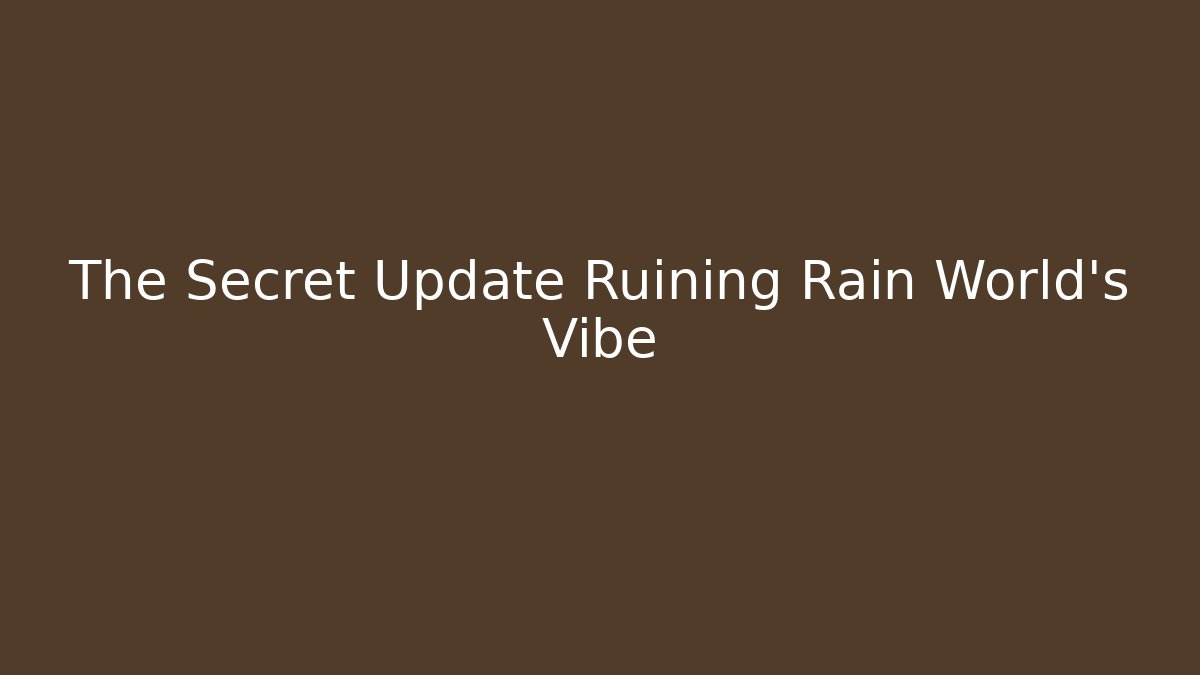 The Secret Update Ruining Rain World's Vibe