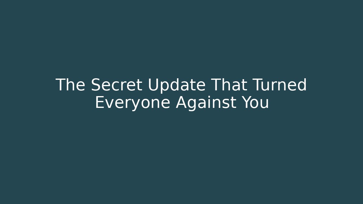The Secret Update That Turned Everyone Against You - Critter Realm