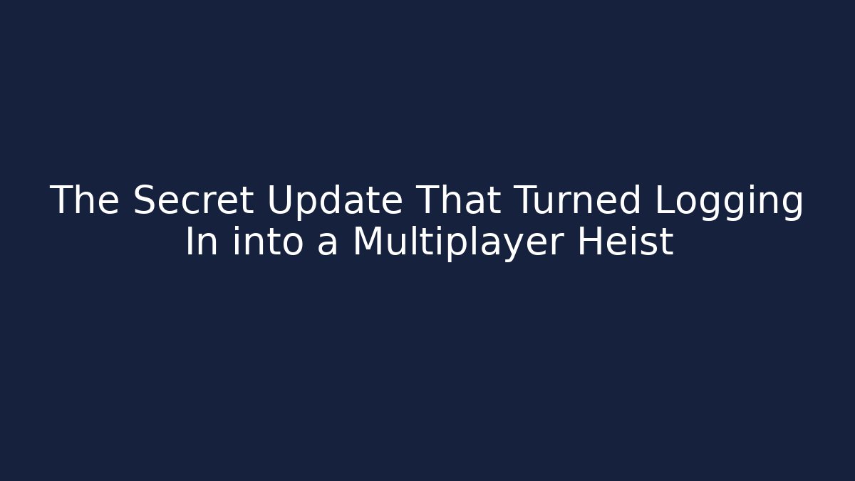 The Secret Update That Turned Logging In into a Multiplayer Heist - Critter Realm