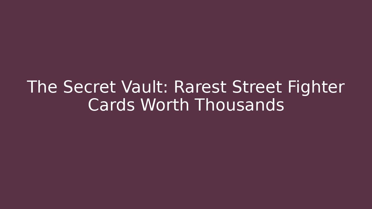 The Secret Vault: Rarest Street Fighter Cards Worth Thousands