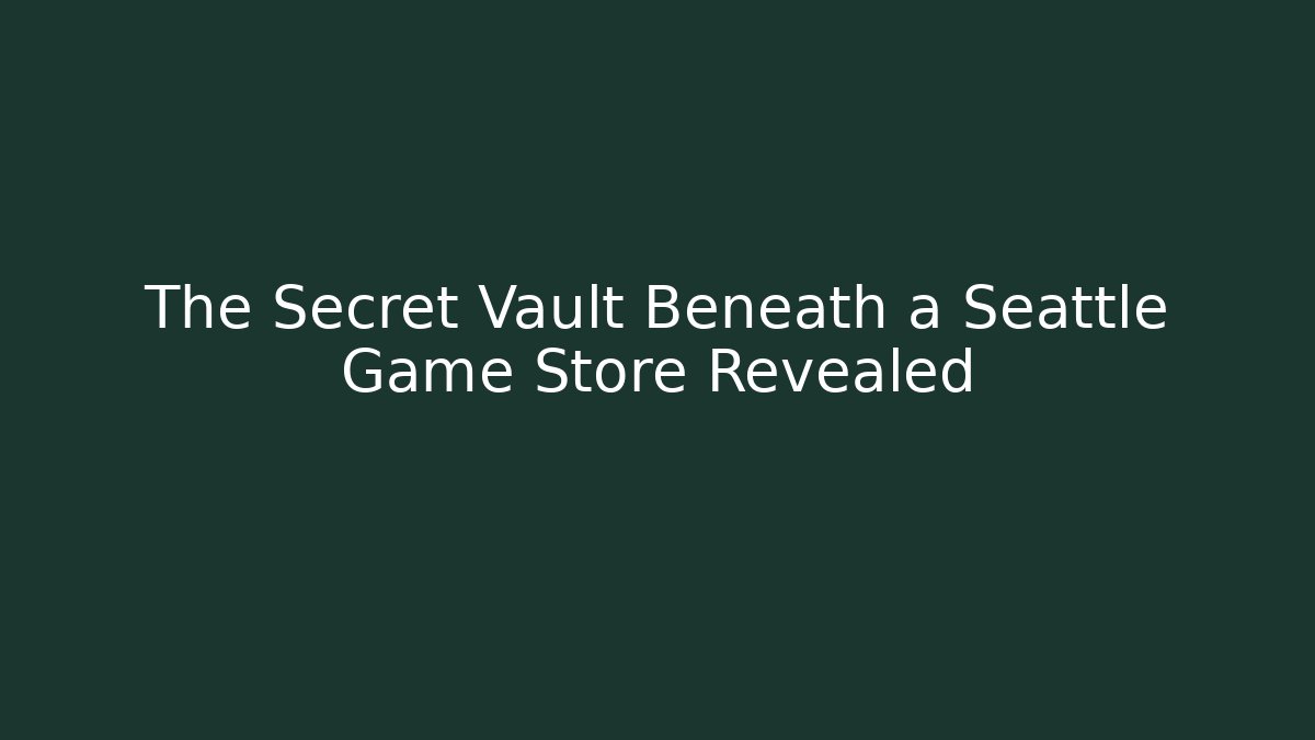 The Secret Vault Beneath a Seattle Game Store Revealed - Critter Realm