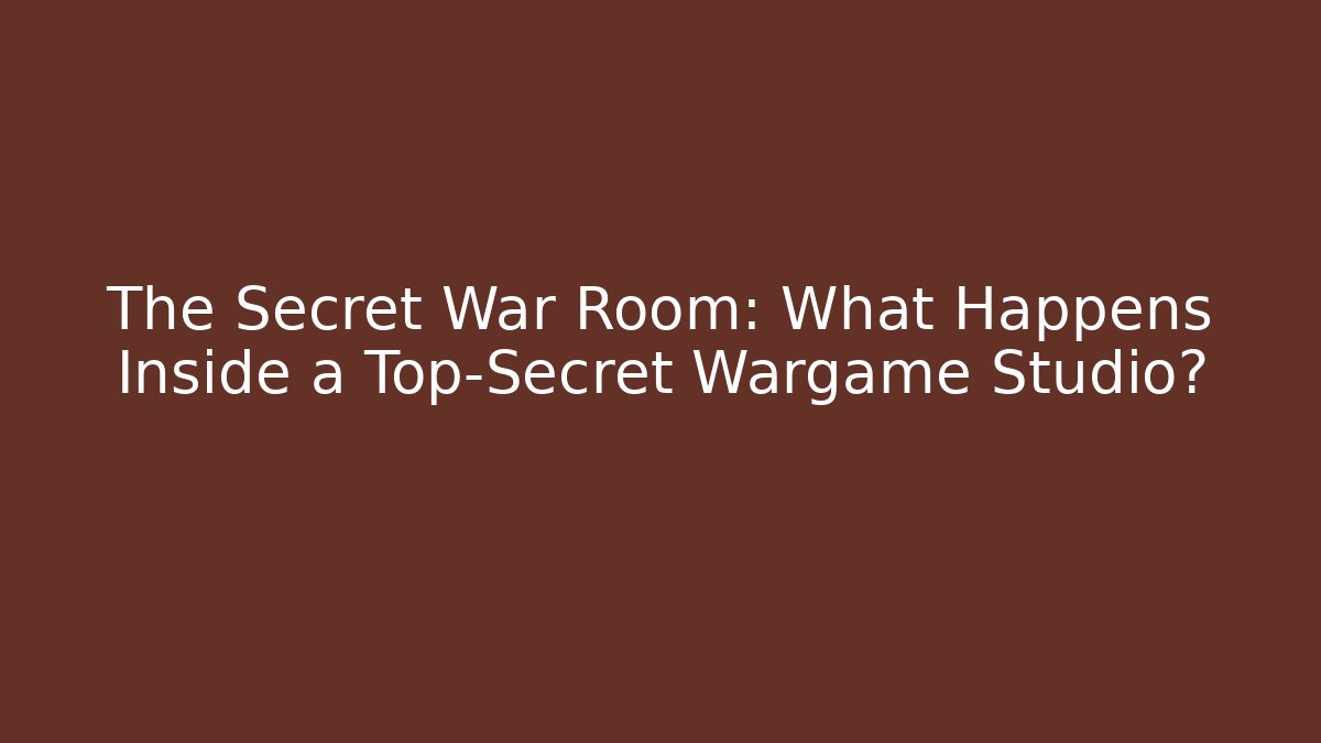 The Secret War Room: What Happens Inside a Top-Secret Wargame Studio?