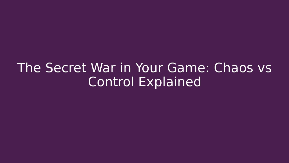 The Secret War in Your Game: Chaos vs Control Explained