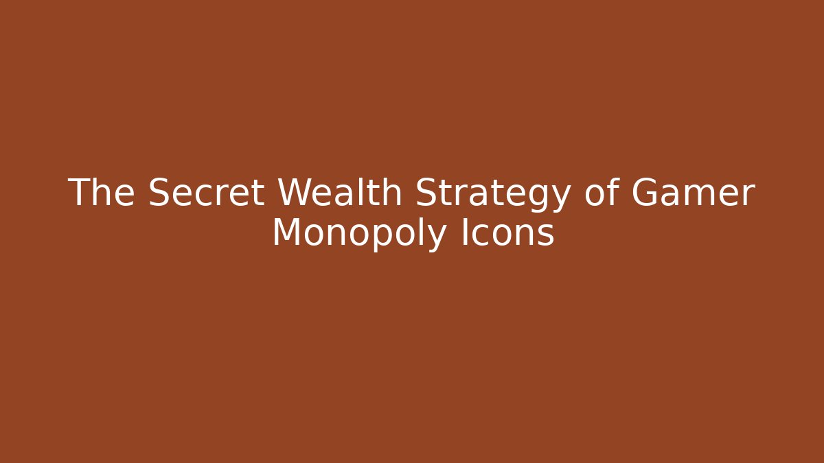 The Secret Wealth Strategy of Gamer Monopoly Icons
