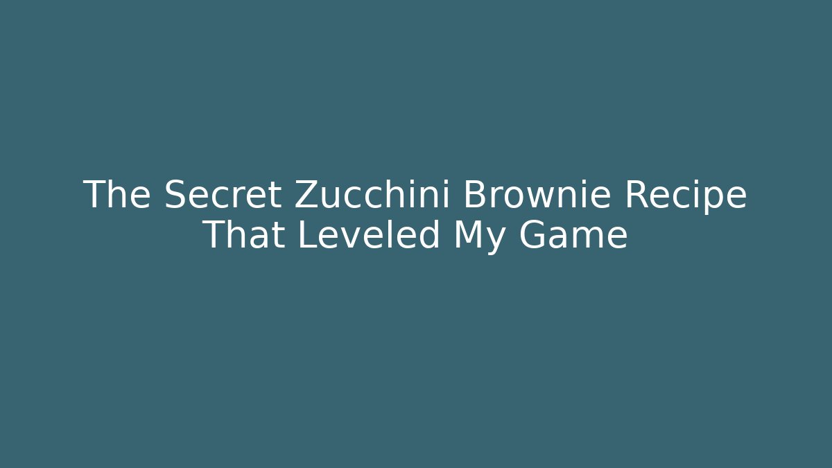 The Secret Zucchini Brownie Recipe That Leveled My Game - Critter Realm