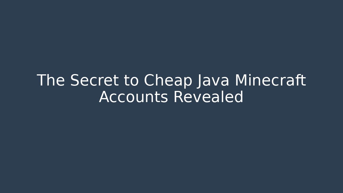 The Secret to Cheap Java Minecraft Accounts Revealed - Critter Realm