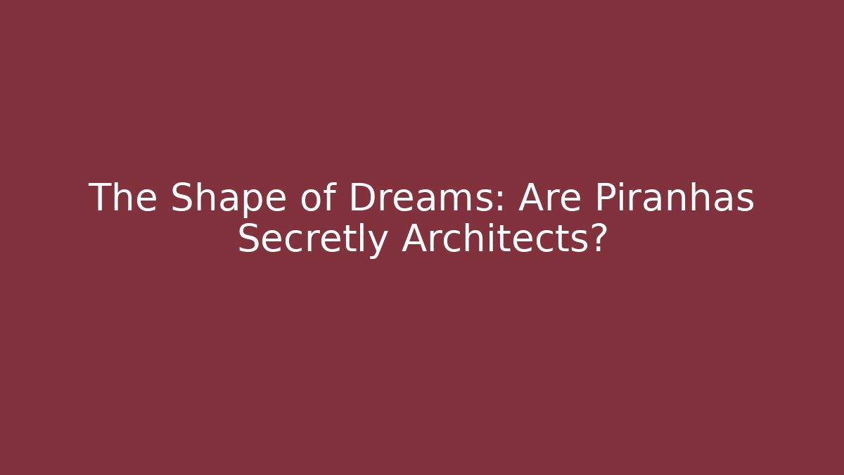 The Shape of Dreams: Are Piranhas Secretly Architects?