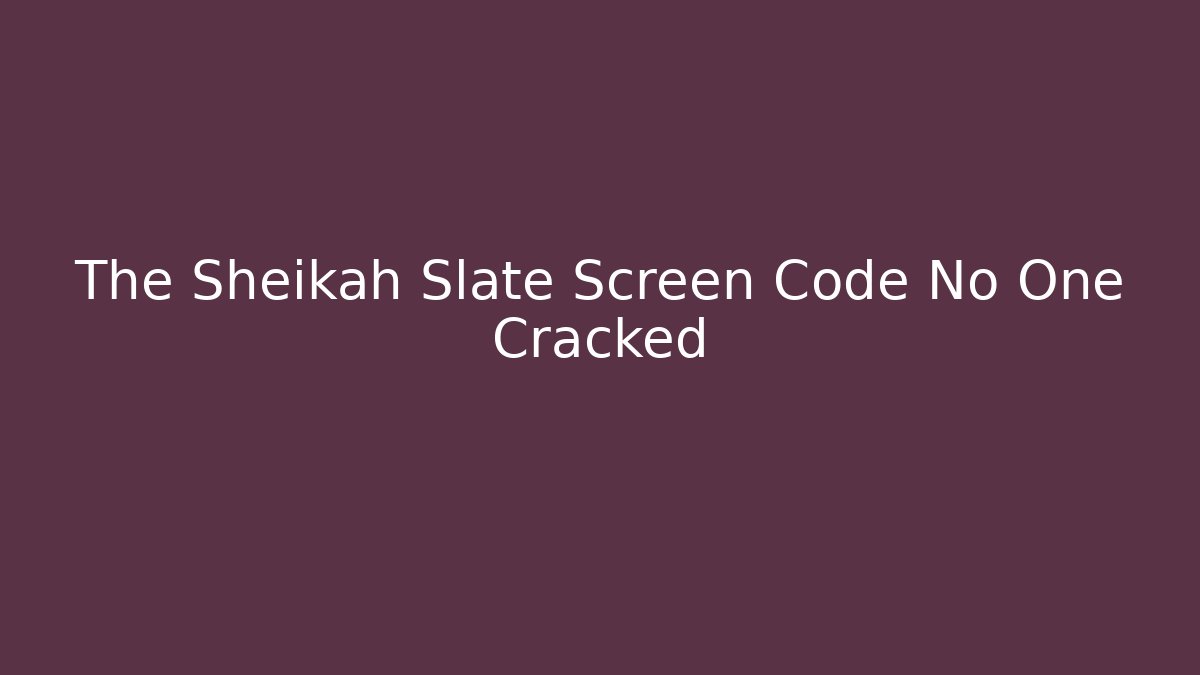The Sheikah Slate Screen Code No One Cracked