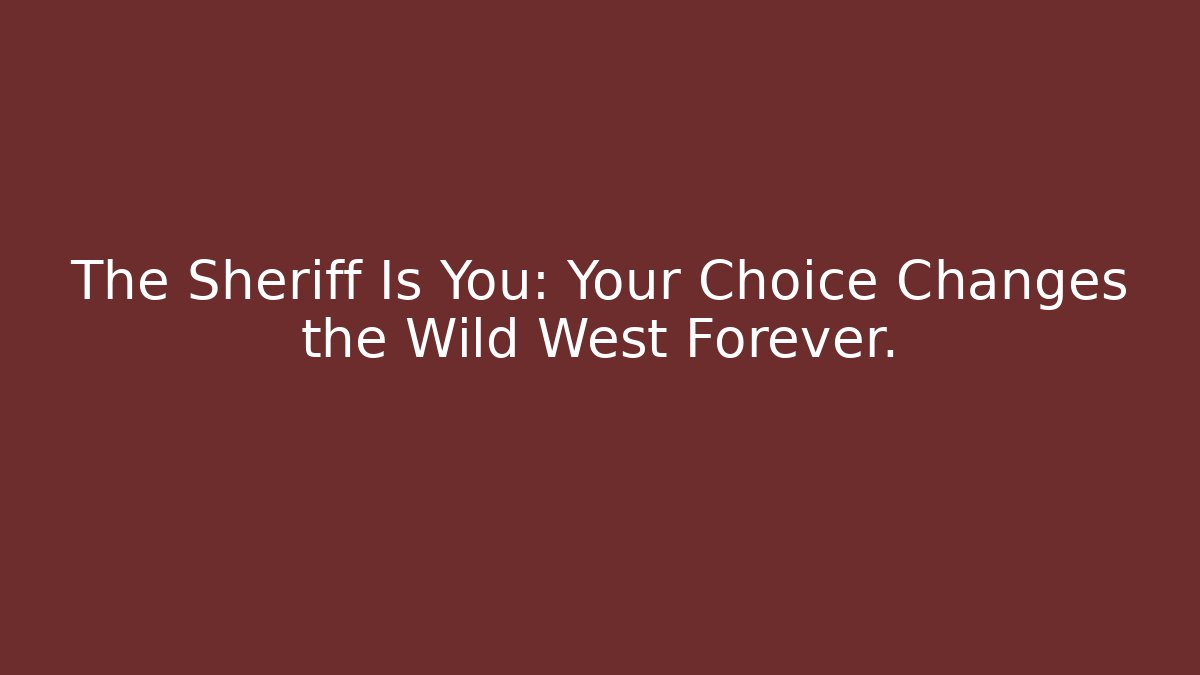 The Sheriff Is You: Your Choice Changes the Wild West Forever. - Critter Realm