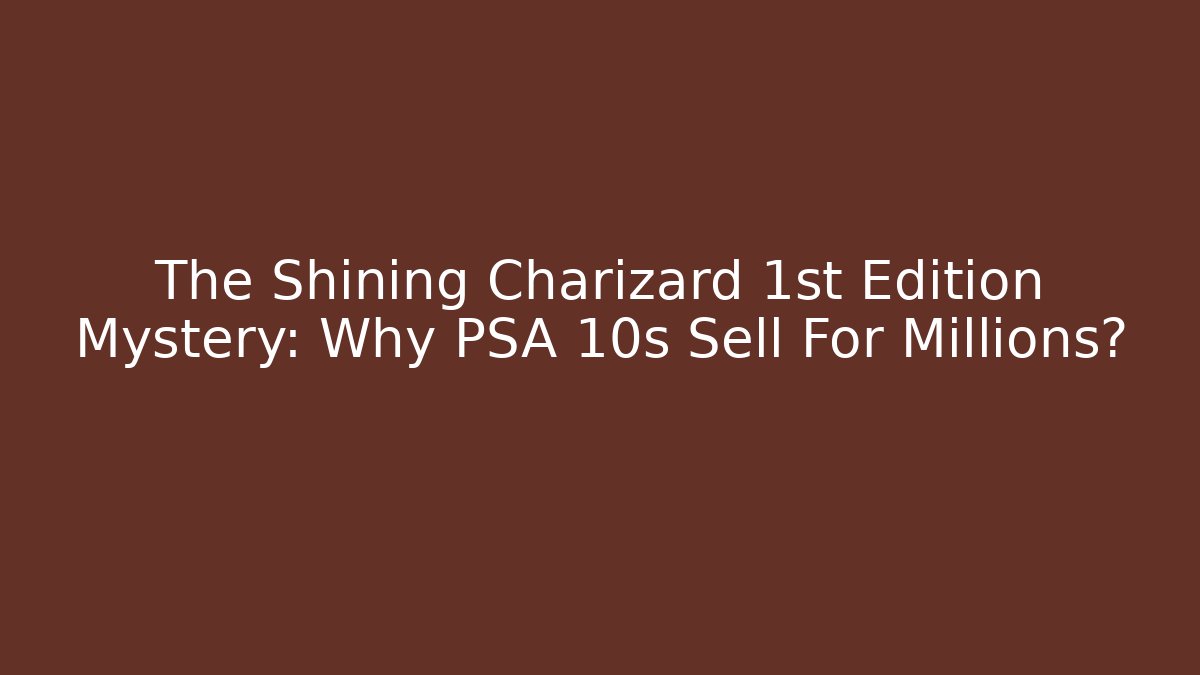 The Shining Charizard 1st Edition Mystery: Why PSA 10s Sell For Millions?