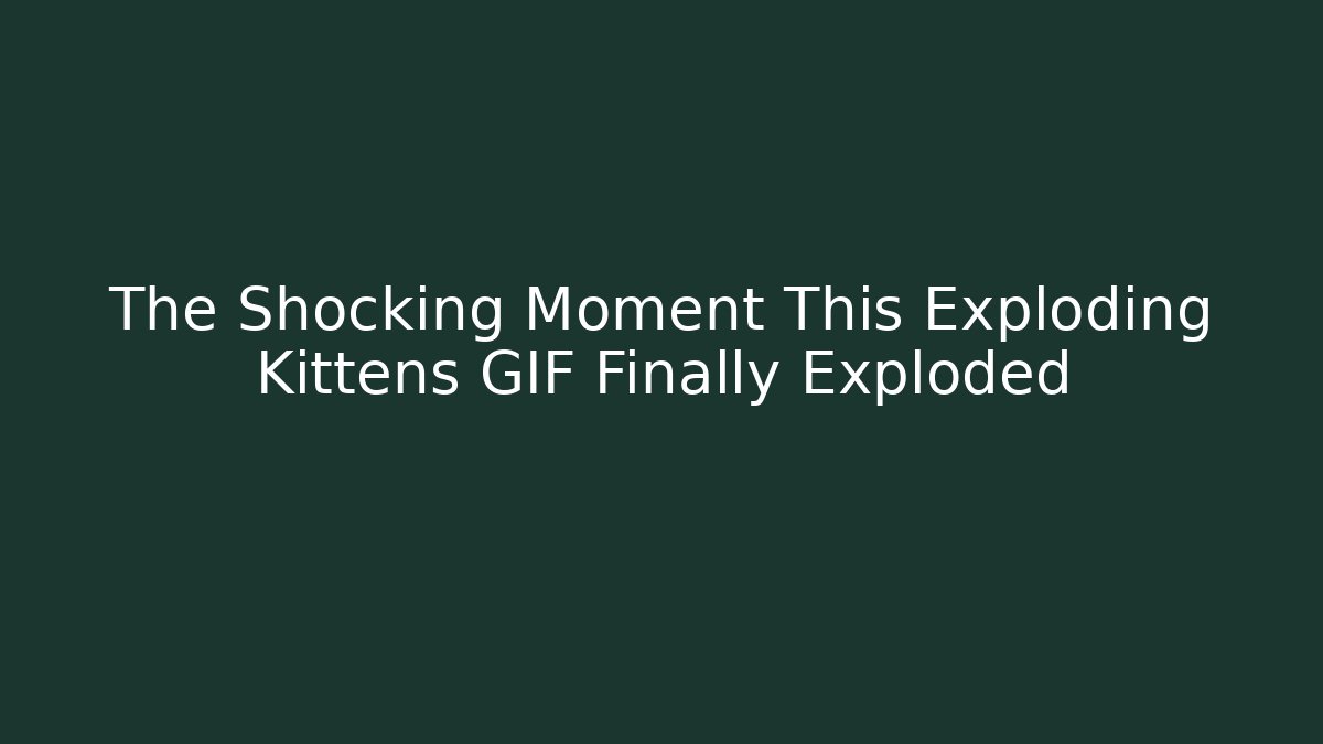 The Shocking Moment This Exploding Kittens GIF Finally Exploded