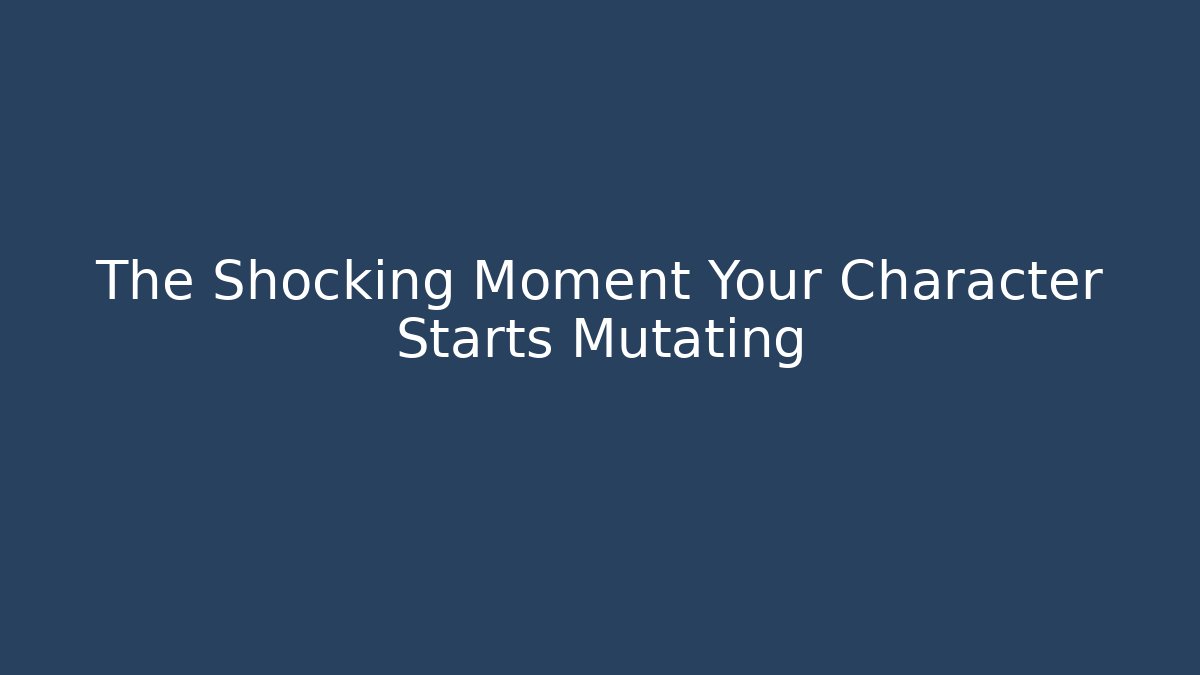 The Shocking Moment Your Character Starts Mutating