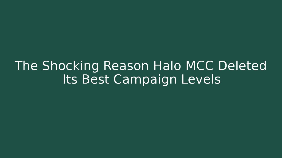 The Shocking Reason Halo MCC Deleted Its Best Campaign Levels