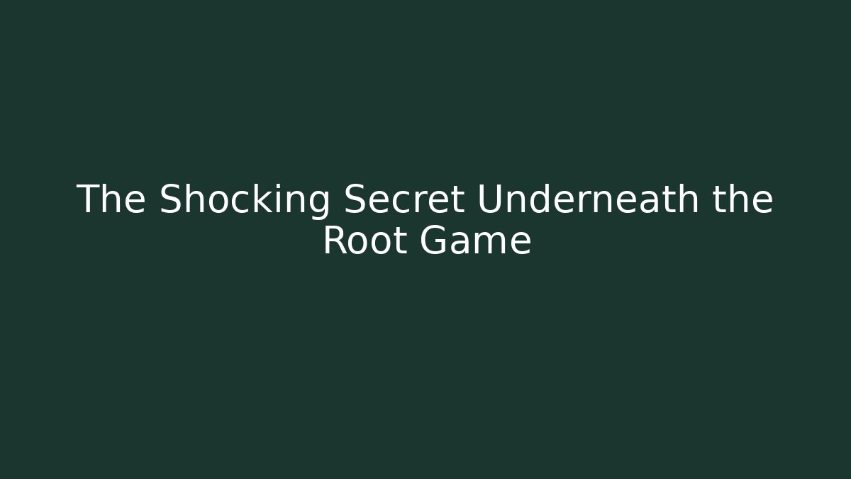 The Shocking Secret Underneath the Root Game - Critter Realm