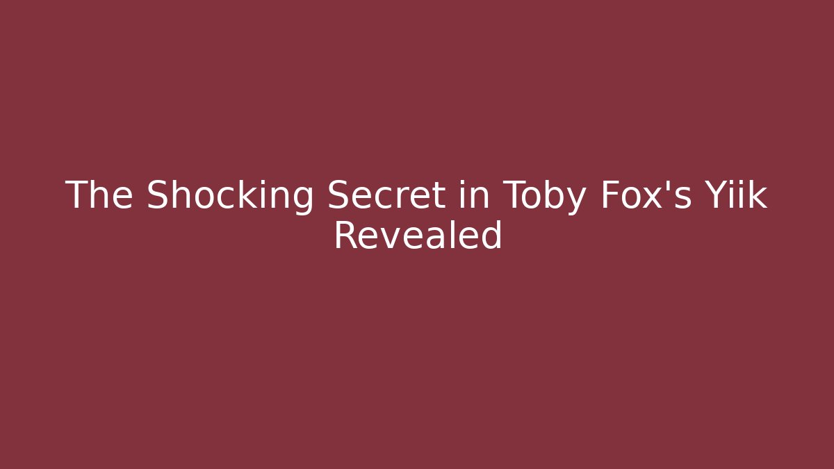 The Shocking Secret in Toby Fox's Yiik Revealed