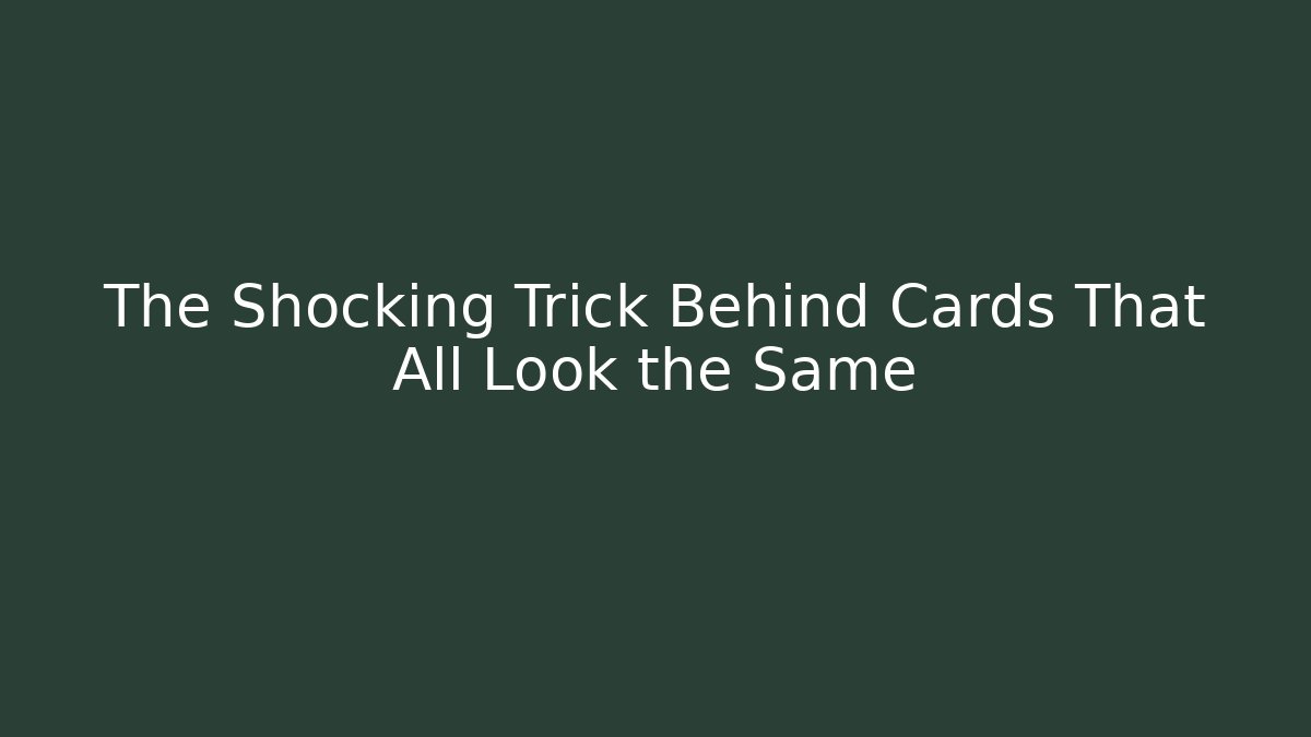 The Shocking Trick Behind Cards That All Look the Same