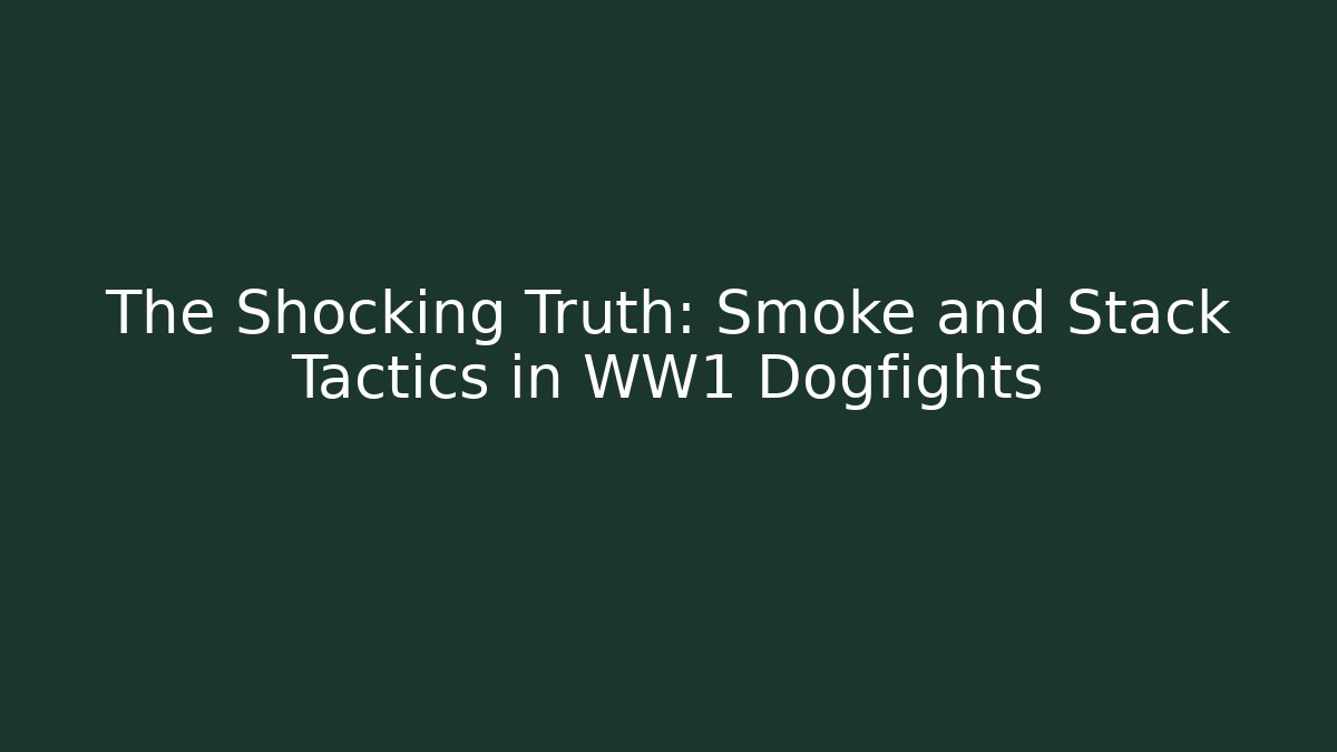 The Shocking Truth: Smoke and Stack Tactics in WW1 Dogfights