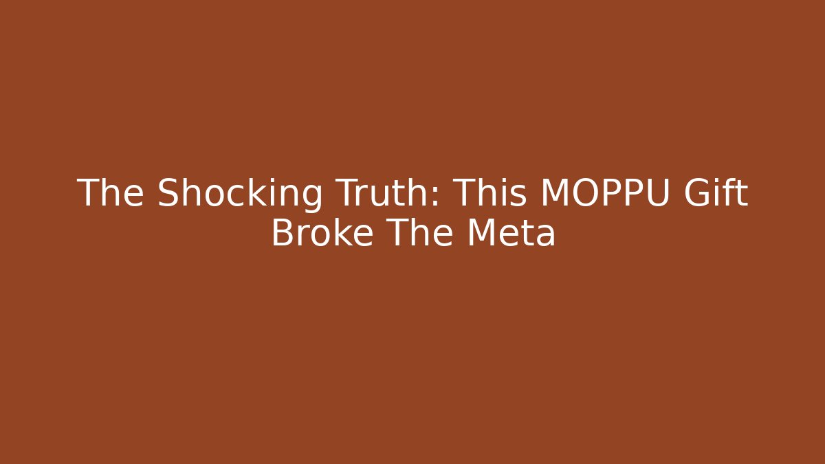 The Shocking Truth: This MOPPU Gift Broke The Meta - Critter Realm