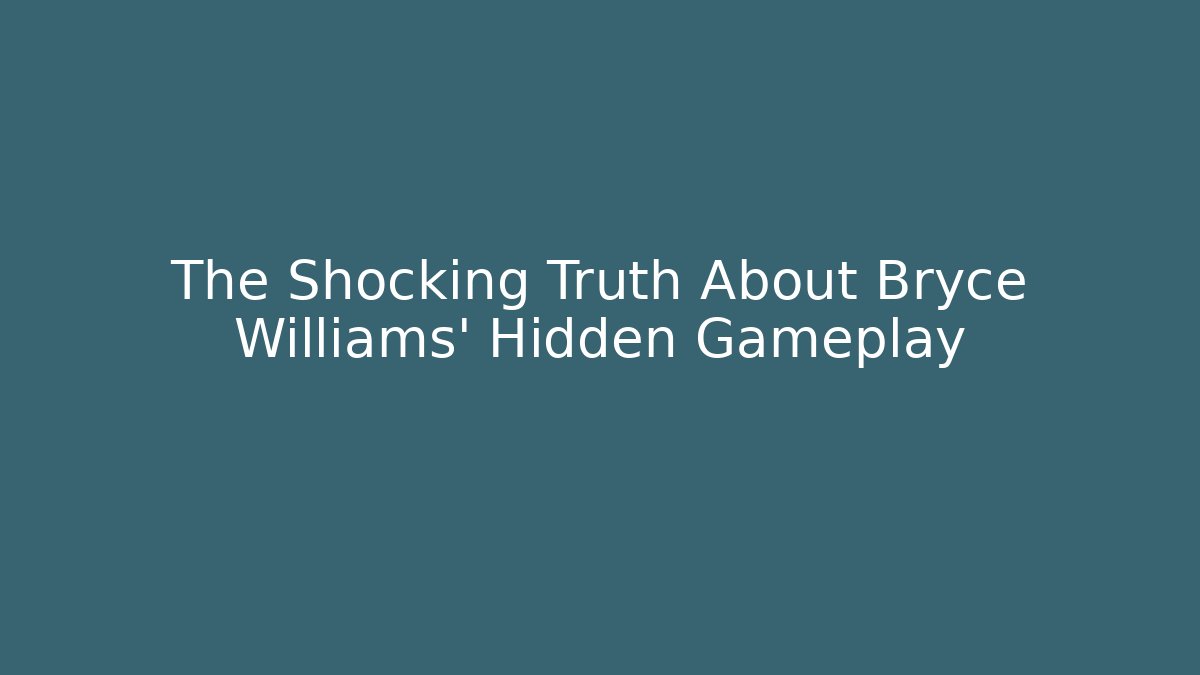 The Shocking Truth About Bryce Williams' Hidden Gameplay - Critter Realm