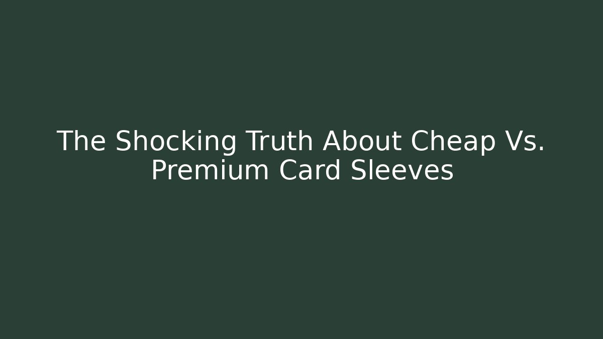 The Shocking Truth About Cheap Vs. Premium Card Sleeves