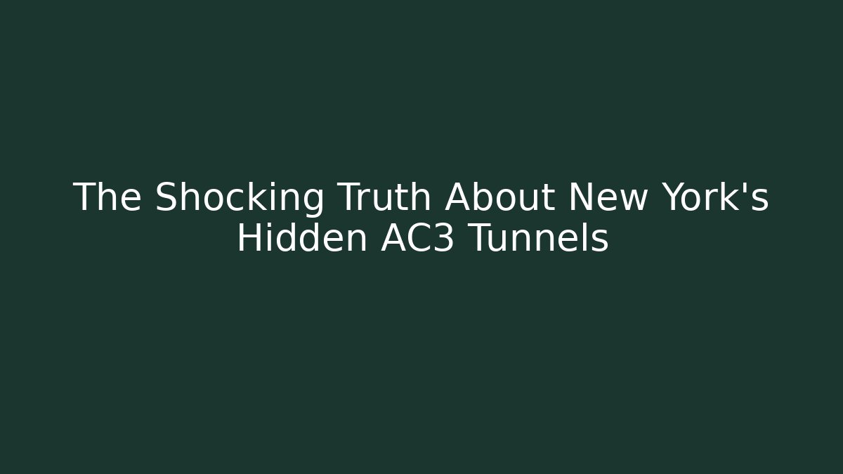 The Shocking Truth About New York's Hidden AC3 Tunnels - Critter Realm