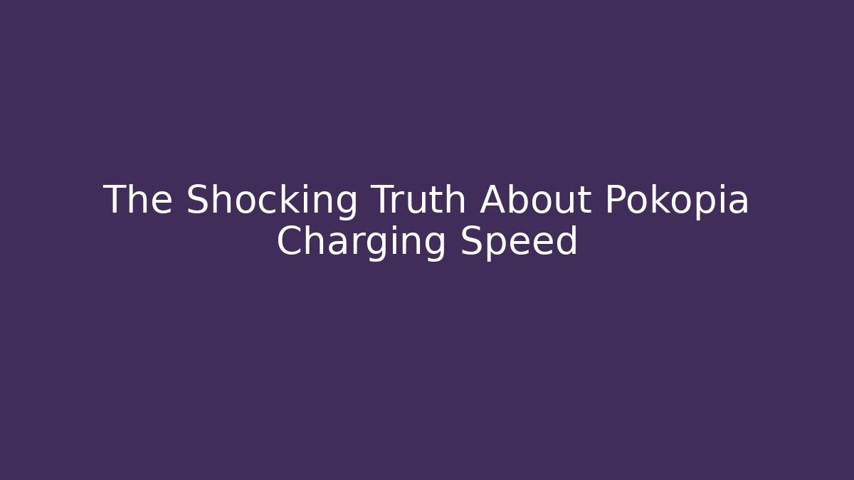 The Shocking Truth About Pokopia Charging Speed - Critter Realm