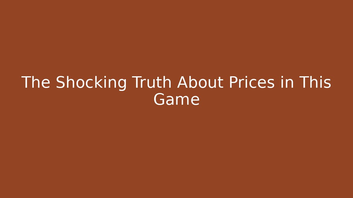 The Shocking Truth About Prices in This Game - Critter Realm