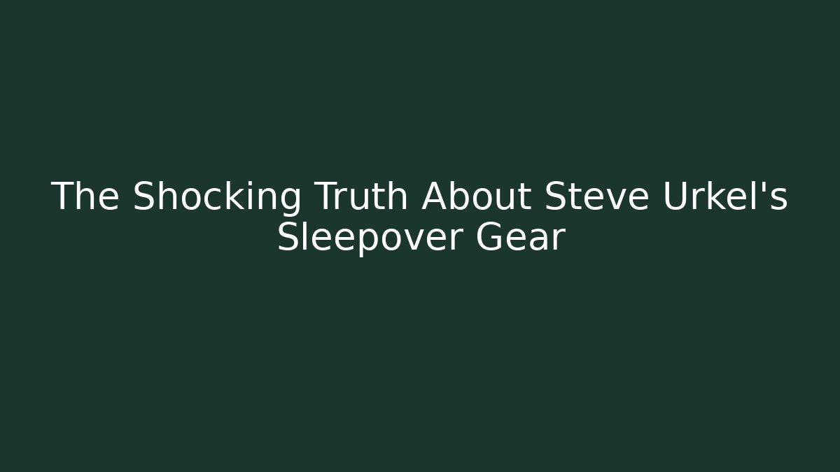 The Shocking Truth About Steve Urkel's Sleepover Gear