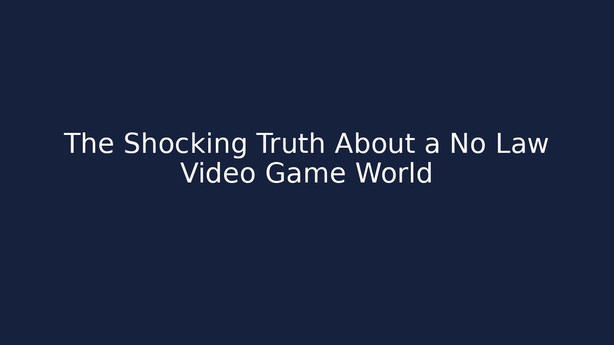 The Shocking Truth About a No Law Video Game World - Critter Realm