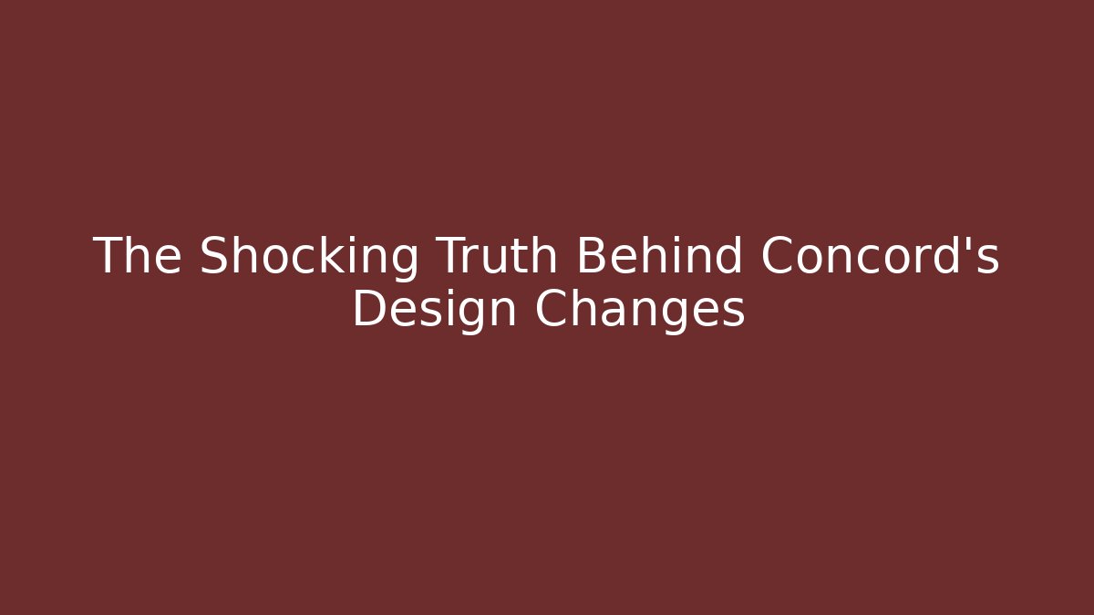 The Shocking Truth Behind Concord's Design Changes - Critter Realm