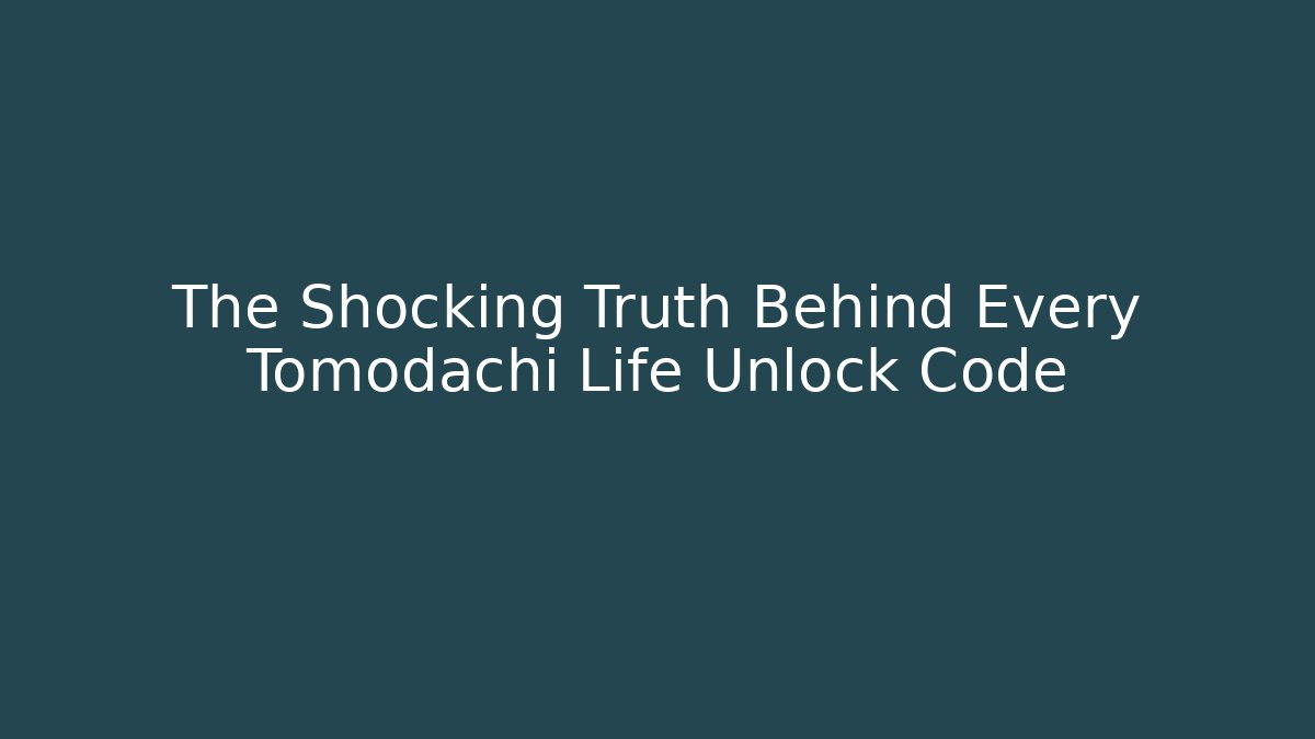 The Shocking Truth Behind Every Tomodachi Life Unlock Code - Critter Realm