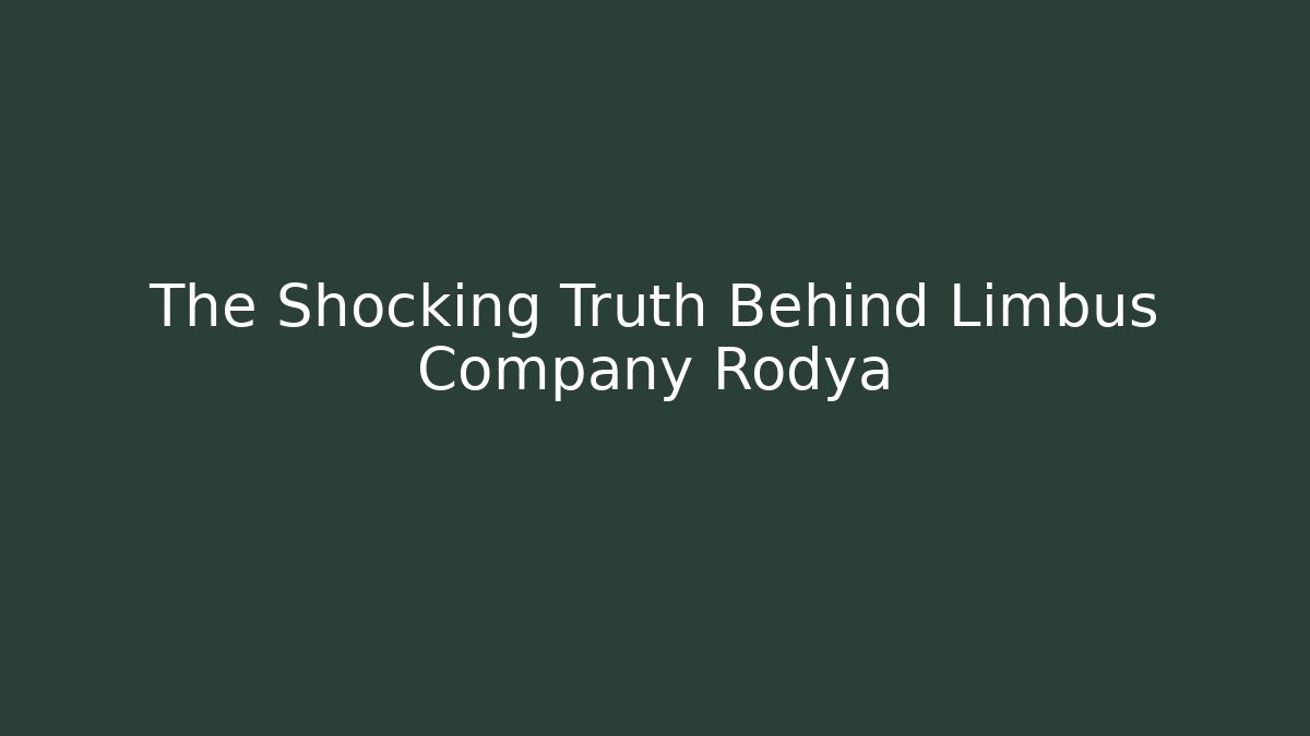 The Shocking Truth Behind Limbus Company Rodya