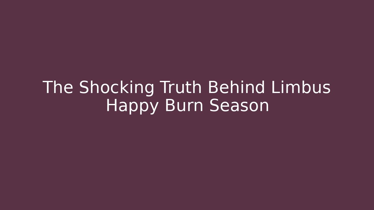 The Shocking Truth Behind Limbus Happy Burn Season
