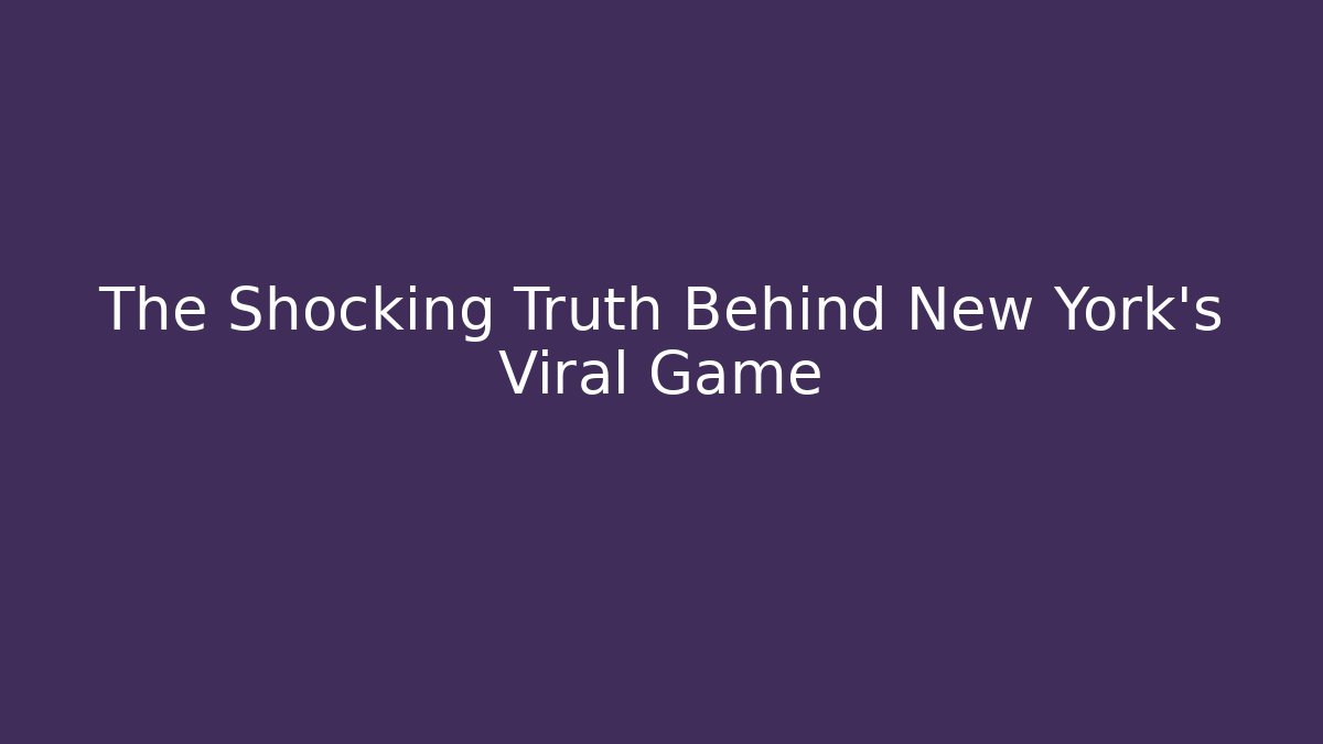 The Shocking Truth Behind New York's Viral Game - Critter Realm