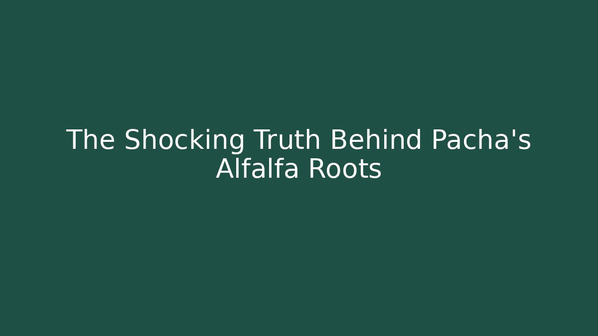 The Shocking Truth Behind Pacha's Alfalfa Roots
