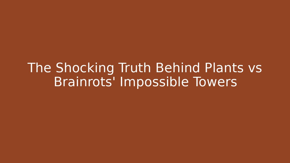 The Shocking Truth Behind Plants vs Brainrots' Impossible Towers - Critter Realm