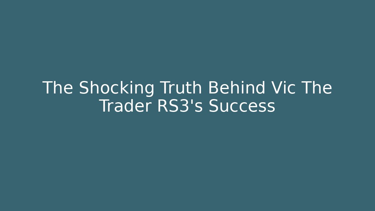 The Shocking Truth Behind Vic The Trader RS3's Success - Critter Realm