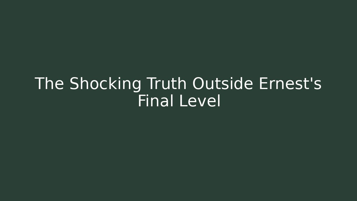 The Shocking Truth Outside Ernest's Final Level - Critter Realm